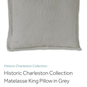 New Historic Charleston king pillow sham gray 1 matelasse
